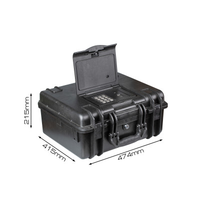 Кейс с ЗАМКОМ отпечаток/пароль/ключ пластиковый объем 29-21.26л, внутренние размеры 444*345*190мм, IP65 (ORT443420EL)